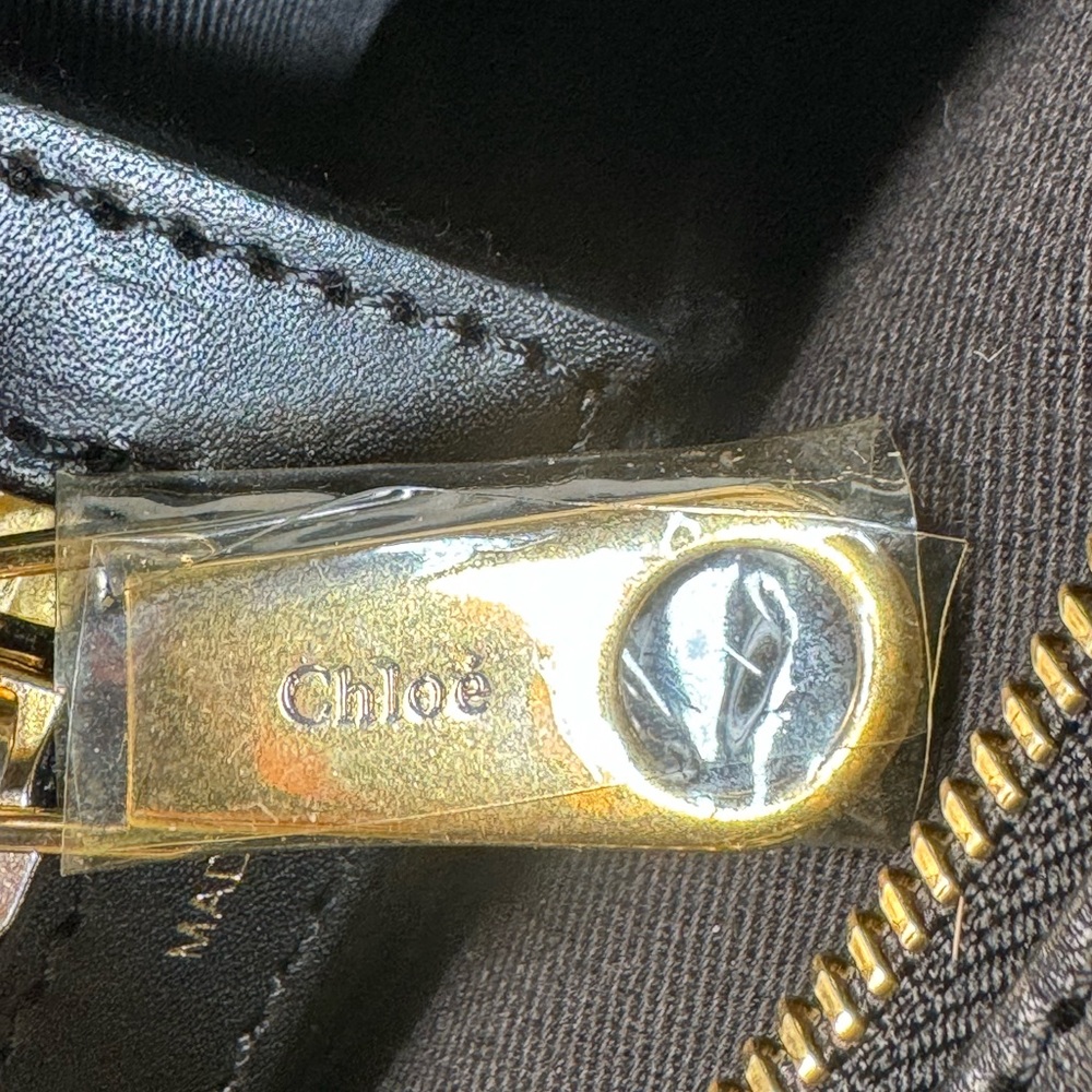 Chloe Blue and Black Leather Satchel - Picture 9 of 16